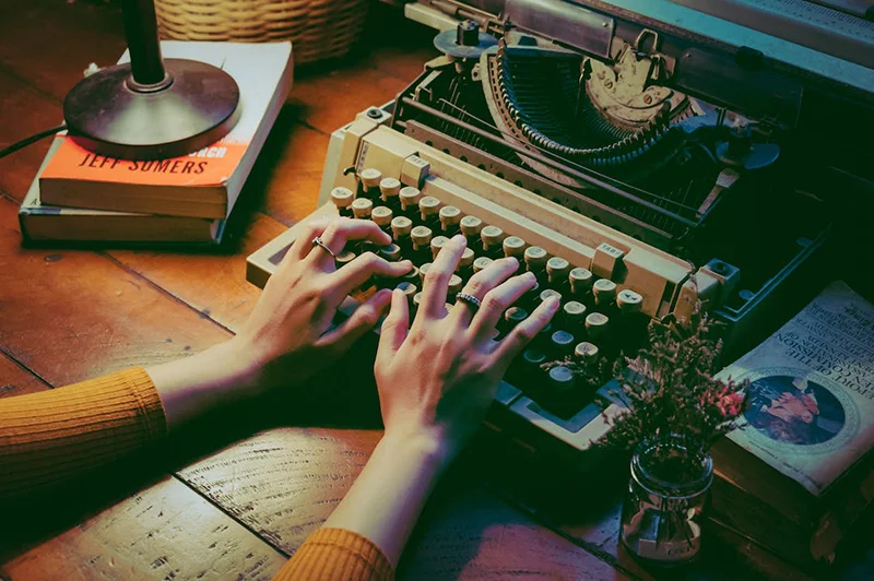 Writing On Typewriter